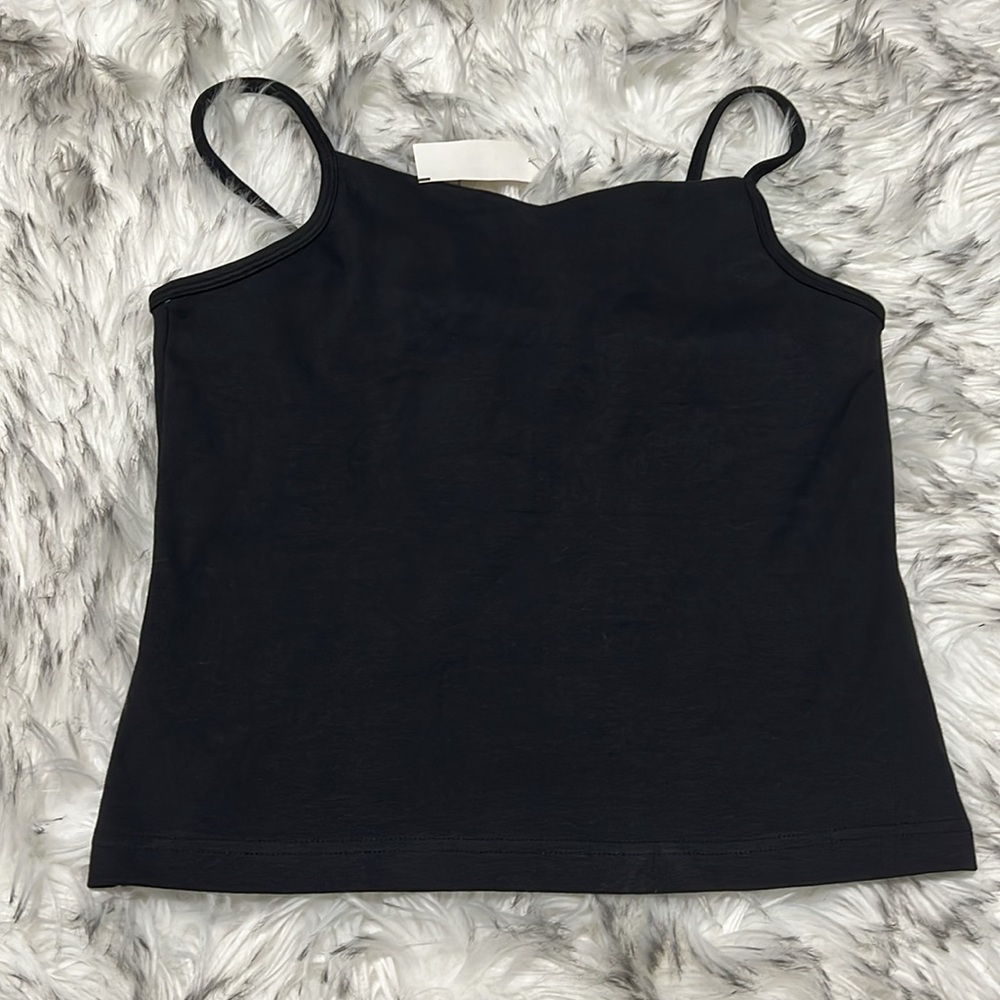 NWT Spoiled Girl Shelf Bra Cami Tank Top Black Large Juniors